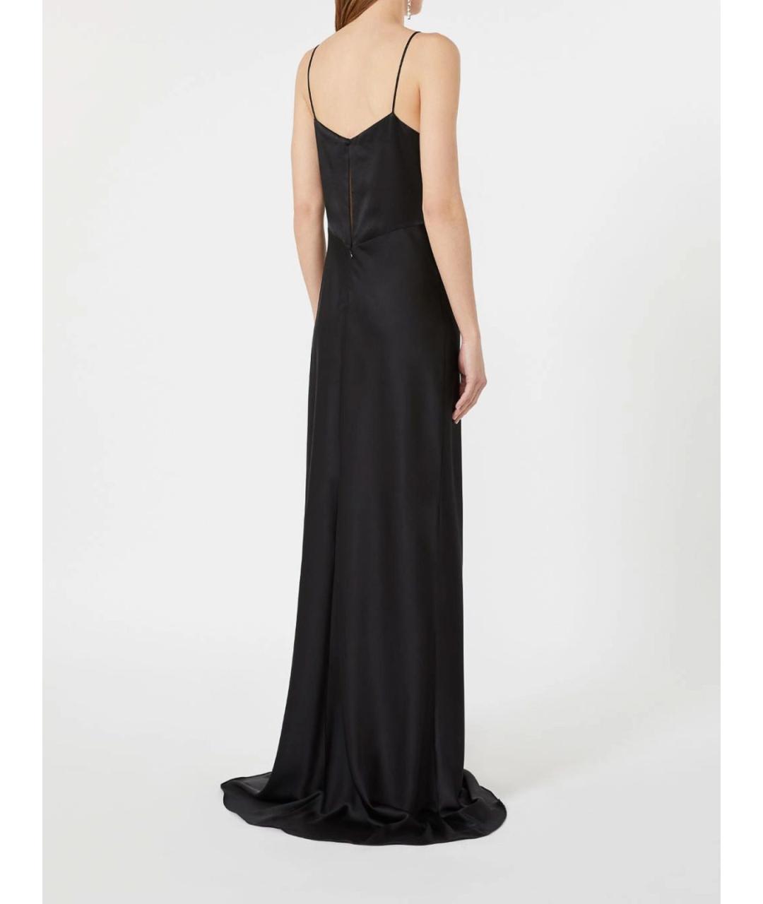 MAX MARA Черное шелковое вечернее платье, фото 2