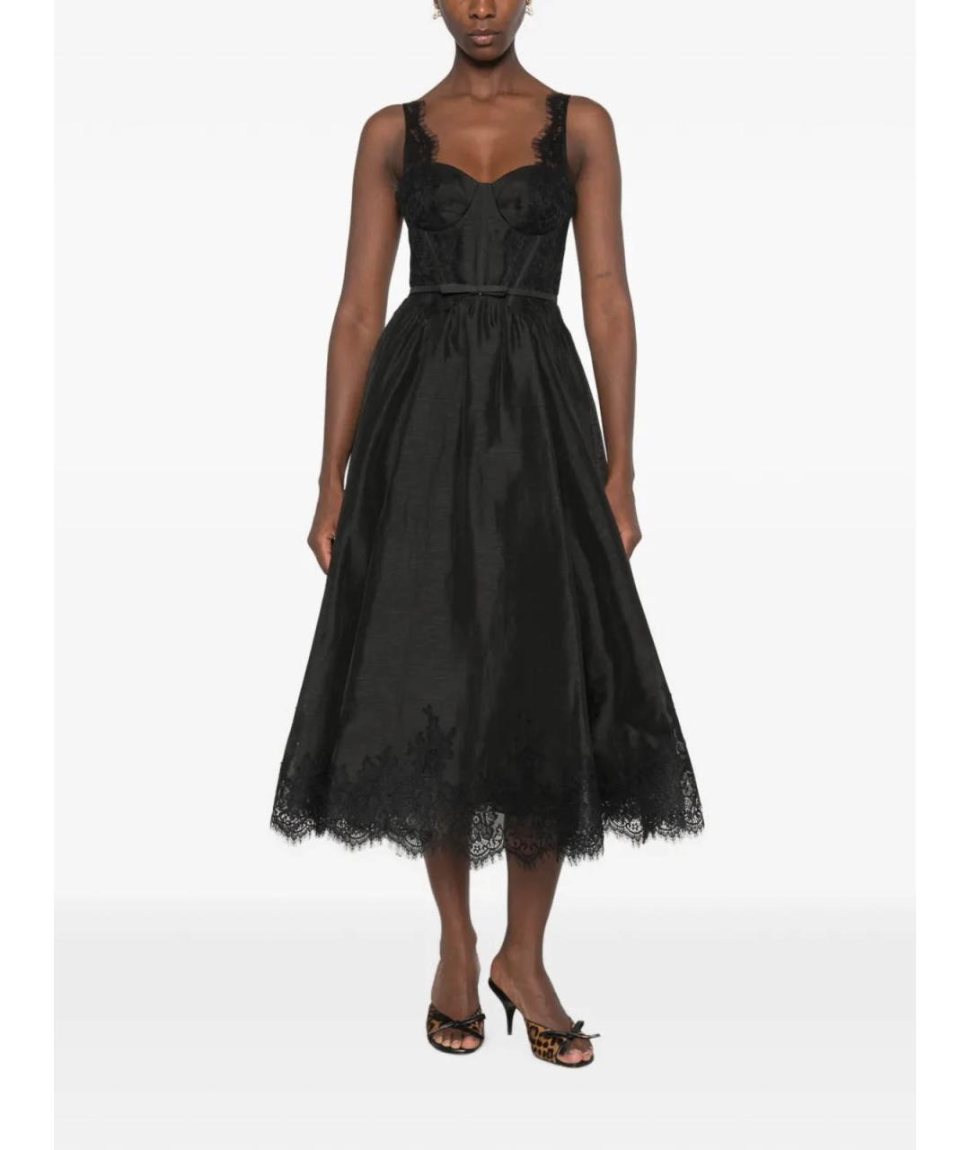 ZIMMERMANN Черное льняное коктейльное платье, фото 2