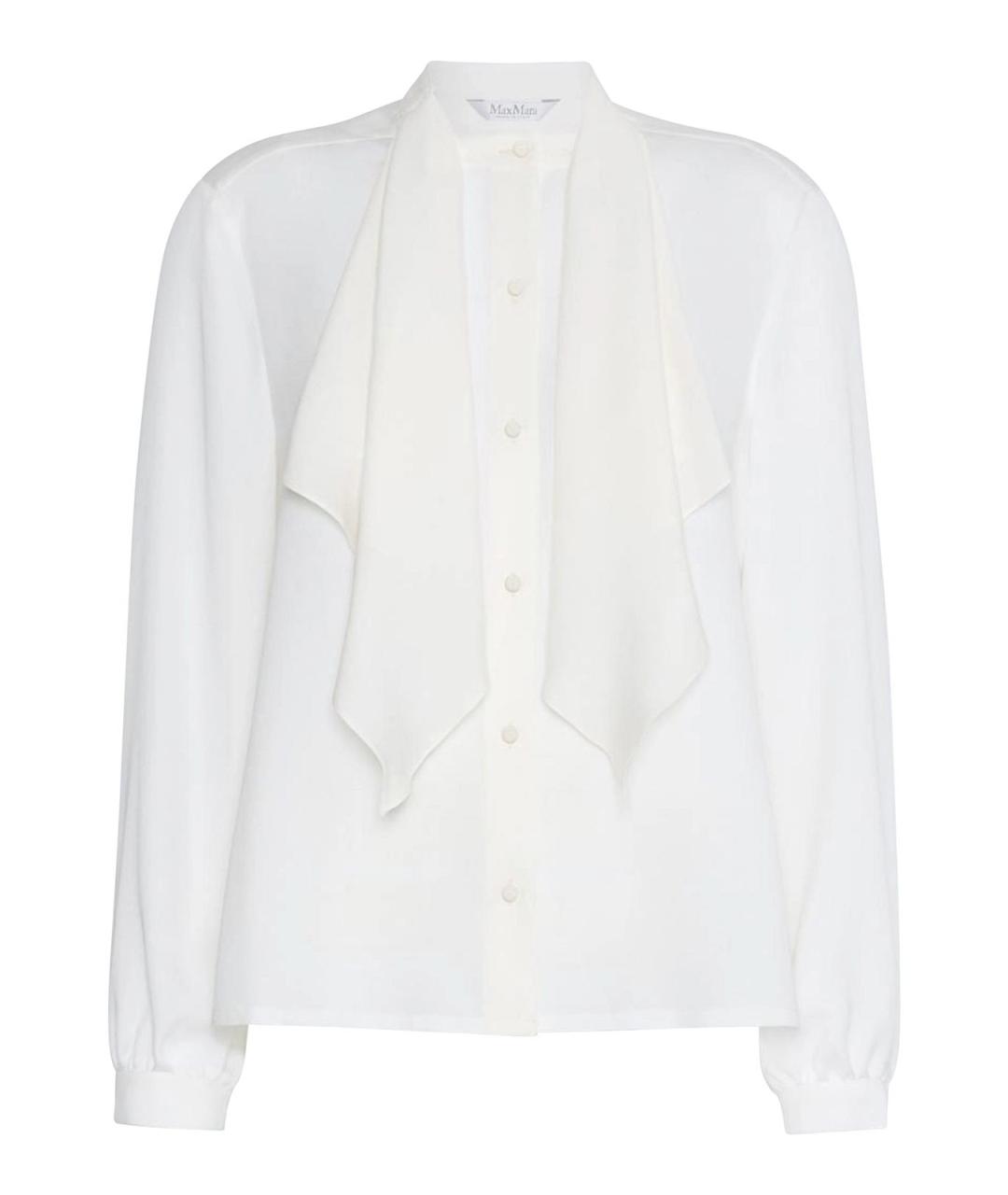 MAX MARA Белая шелковая рубашка, фото 1