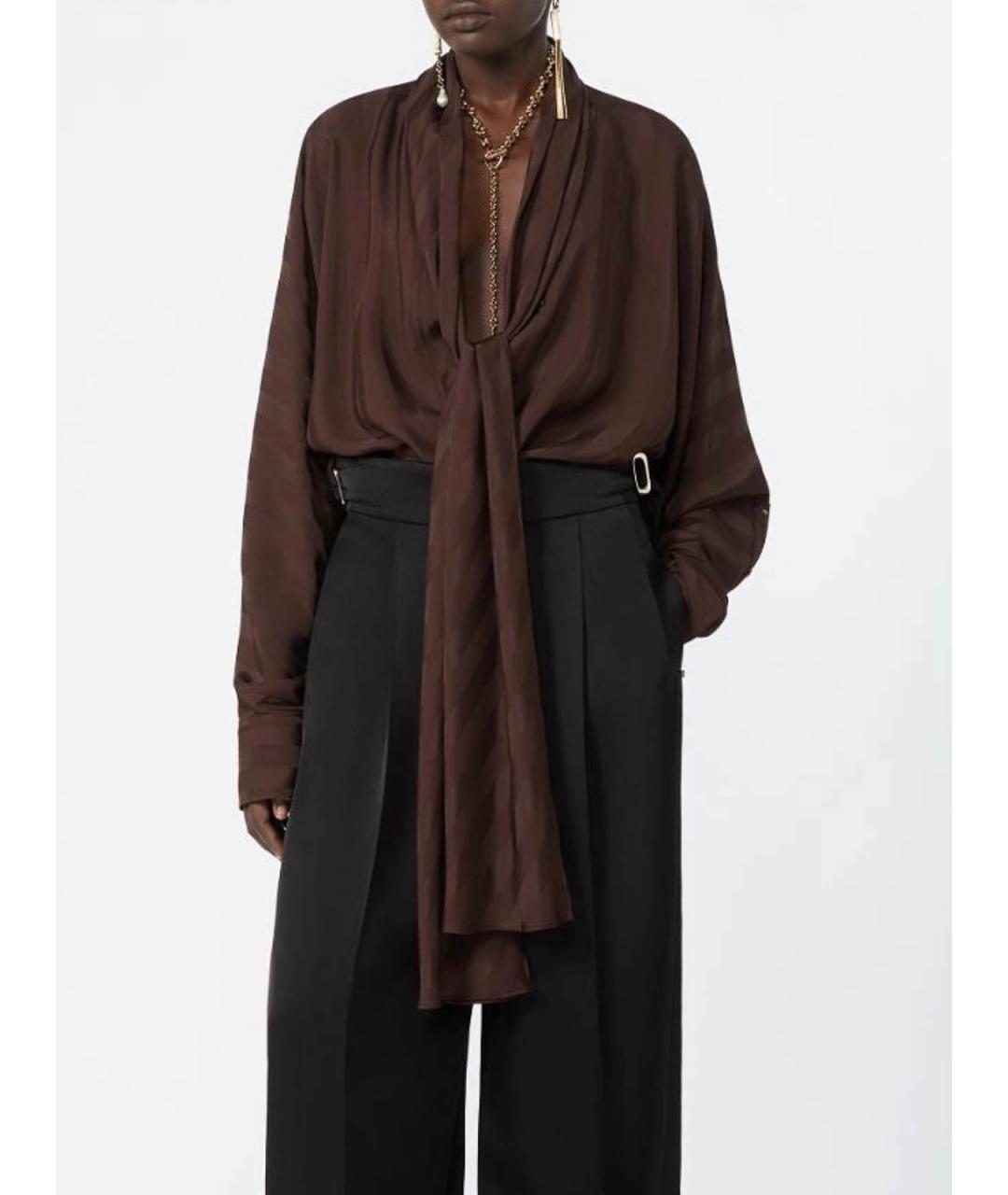 SPORTMAX Коричневая вискозная блузы, фото 4