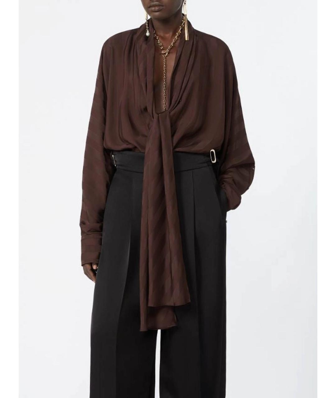 SPORTMAX Коричневая вискозная блузы, фото 2