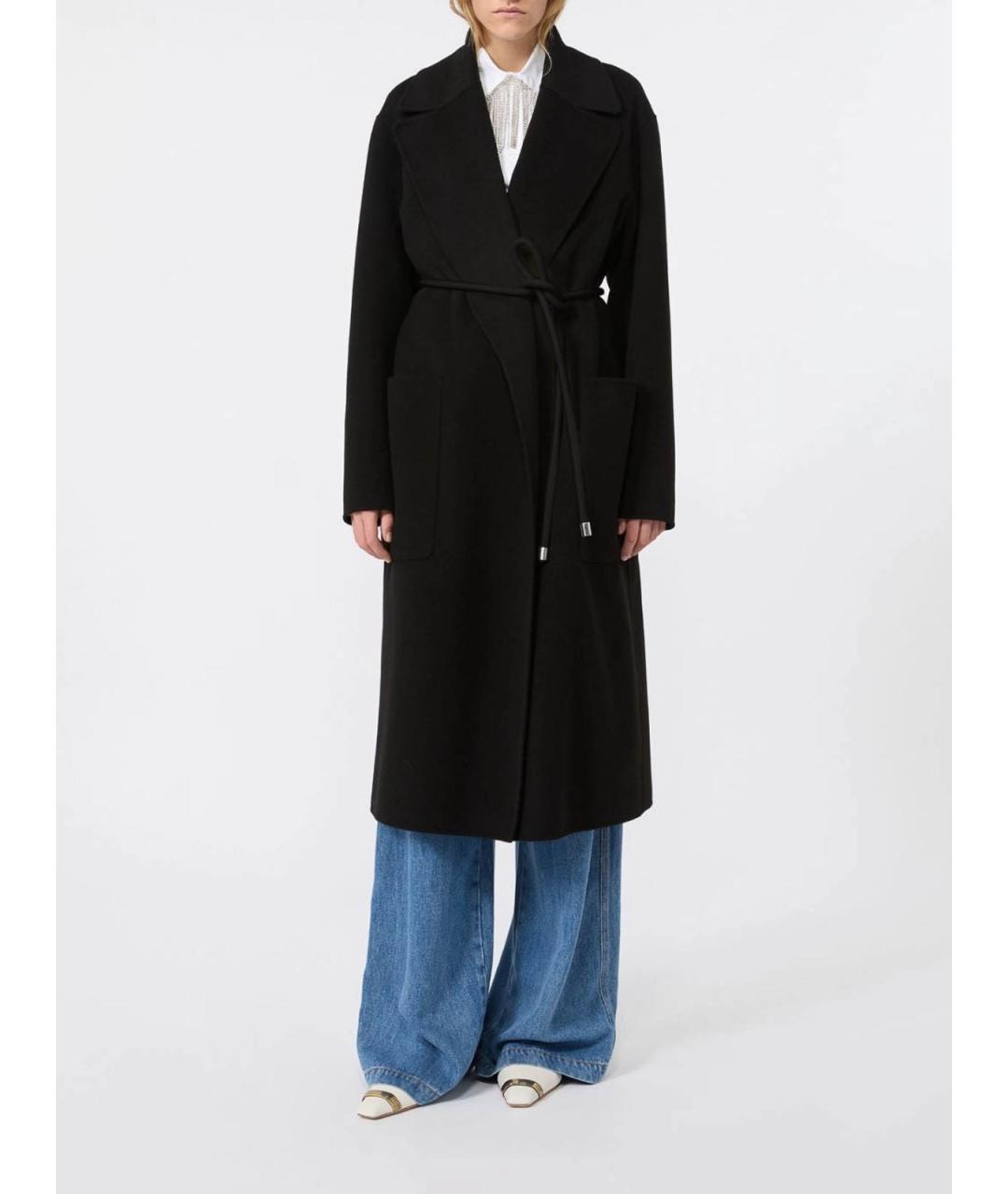SPORTMAX Черное шерстяное пальто, фото 2