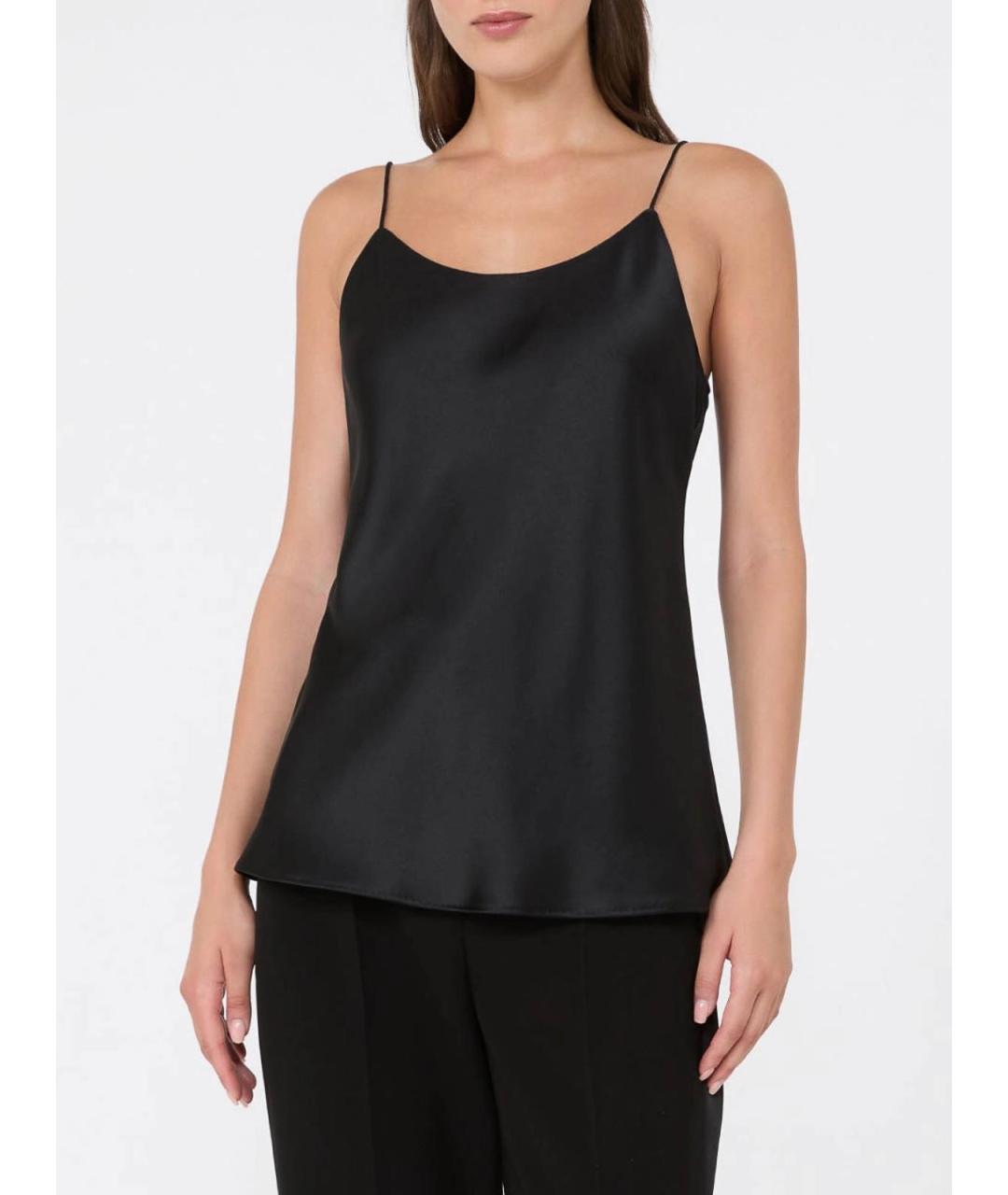 MAX MARA Черная шелковая майка, фото 2