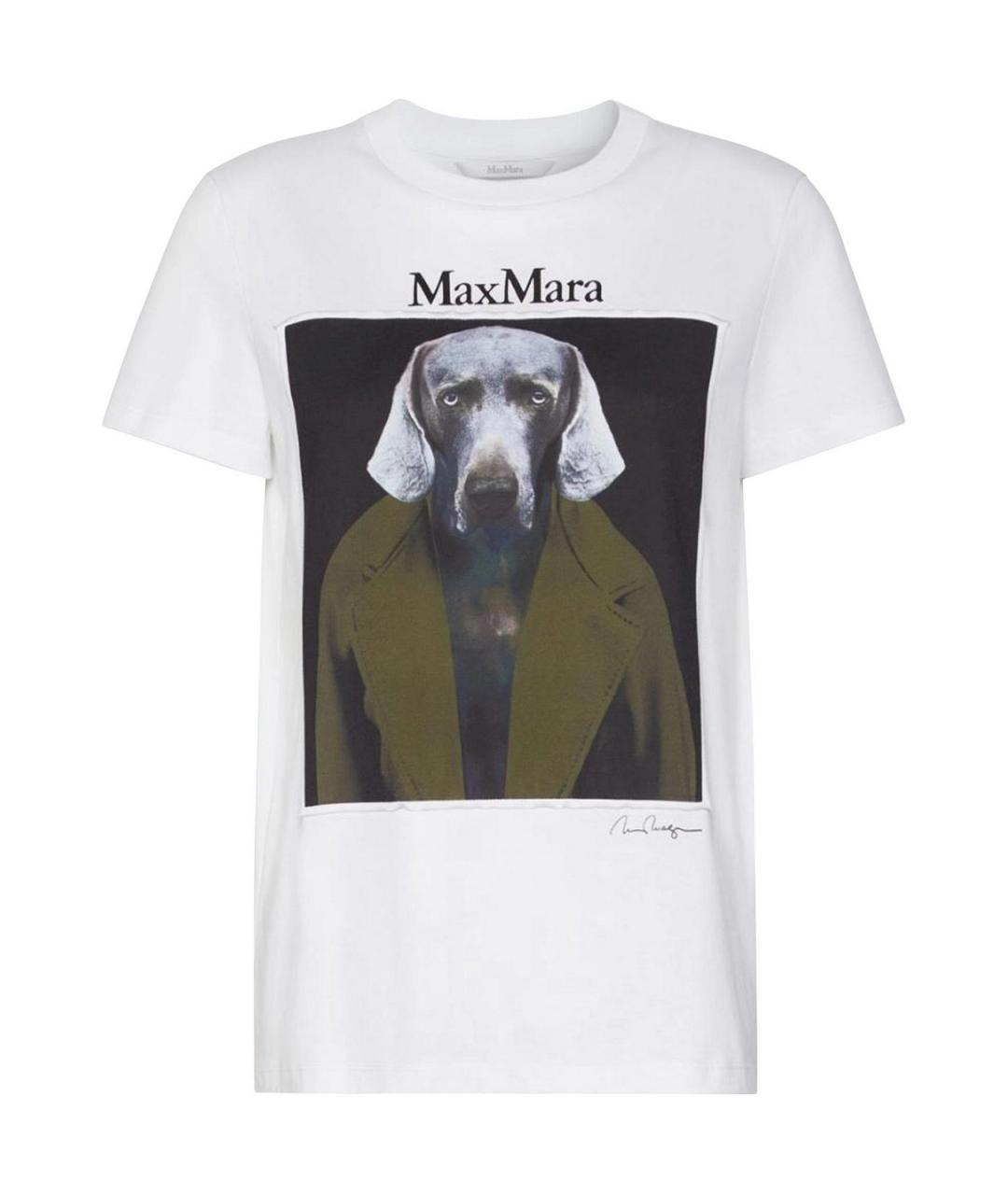 MAX MARA Белая хлопковая футболка, фото 1