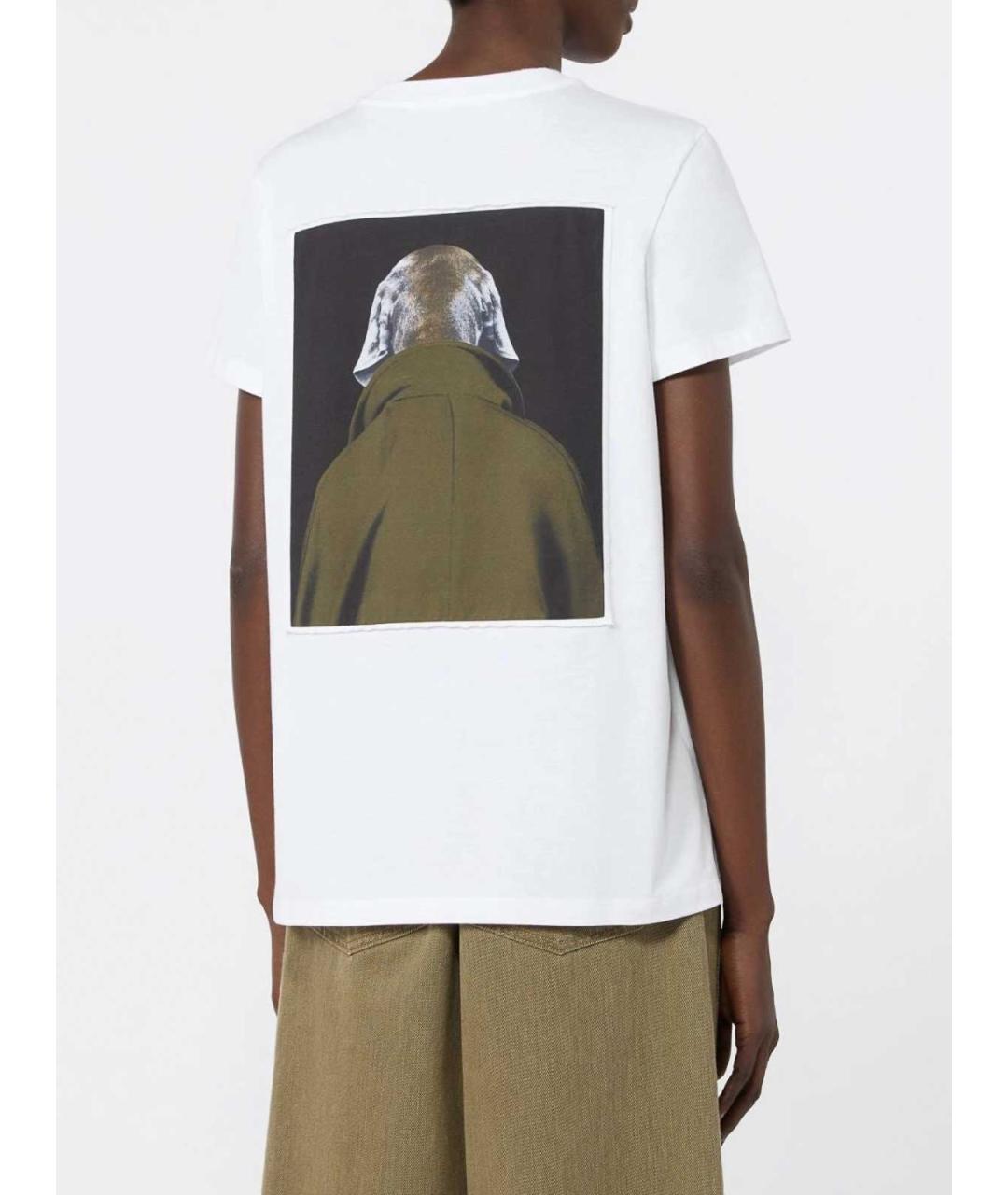 MAX MARA Белая хлопковая футболка, фото 4