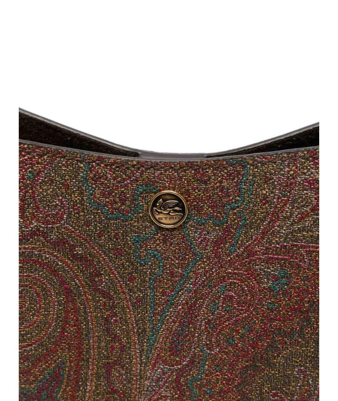 ETRO Коричневая кожаная сумка через плечо, фото 4