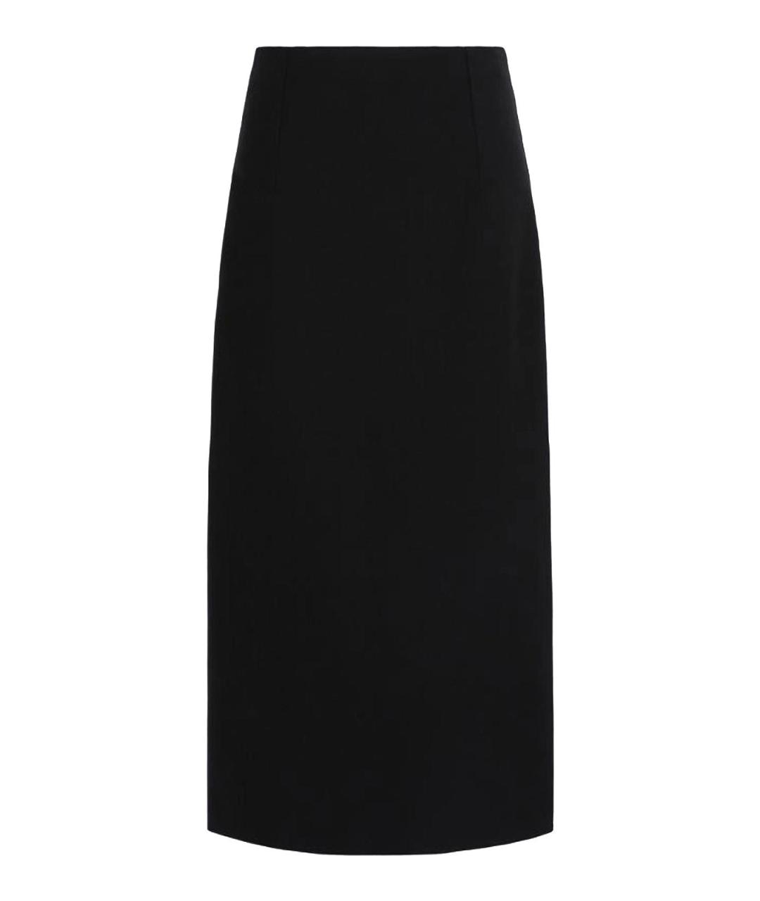 SPORTMAX Черная шерстяная юбка миди, фото 1