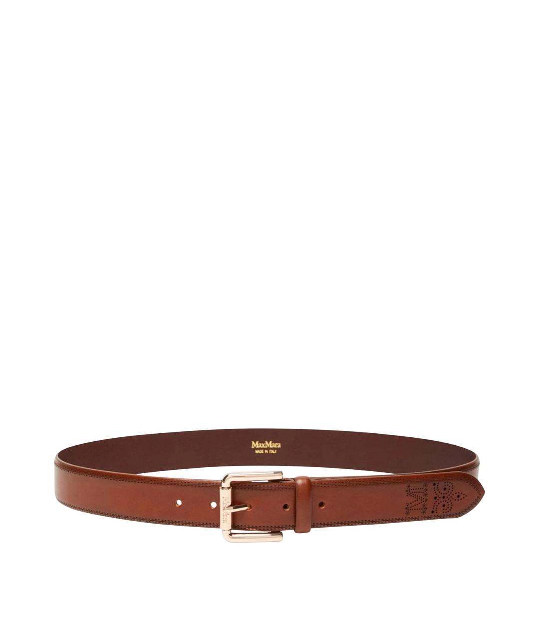MAX MARA Коричневый кожаный ремень, фото 1