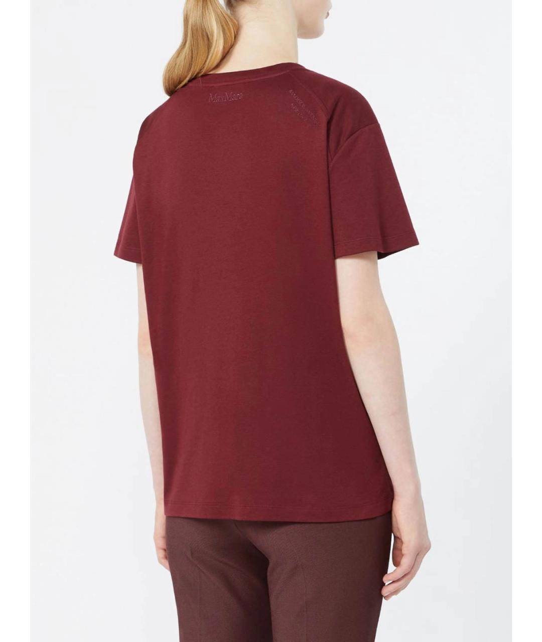 'S MAX MARA Красная хлопковая футболка, фото 2