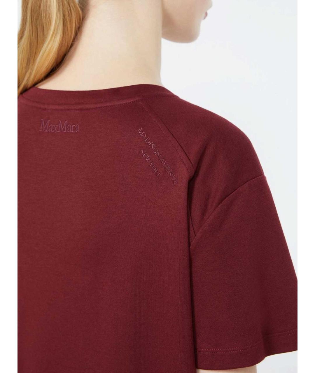 'S MAX MARA Красная хлопковая футболка, фото 3