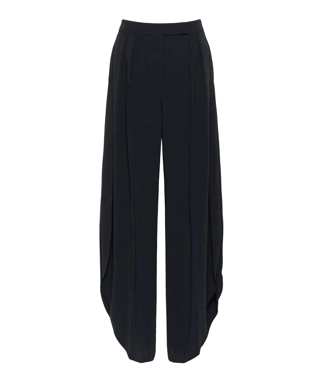 MAX MARA Темно-синие полиэстеровые брюки широкие, фото 1