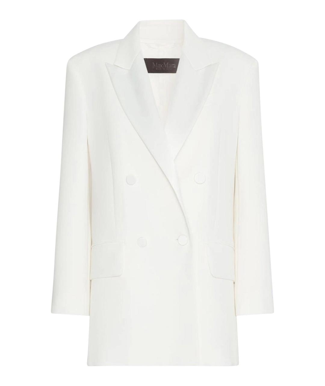 MAX MARA Белый полиэстеровый жакет/пиджак, фото 1