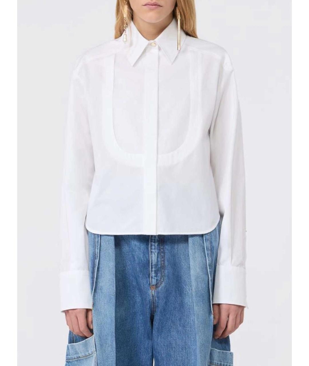 SPORTMAX Белая хлопковая рубашка, фото 2