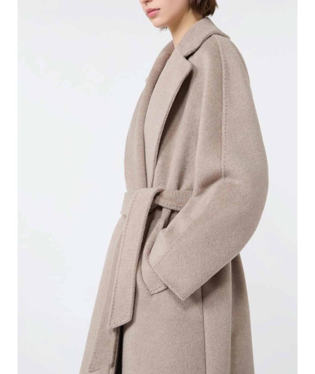 WEEKEND MAX MARA Бежевое шерстяное пальто, фото 4