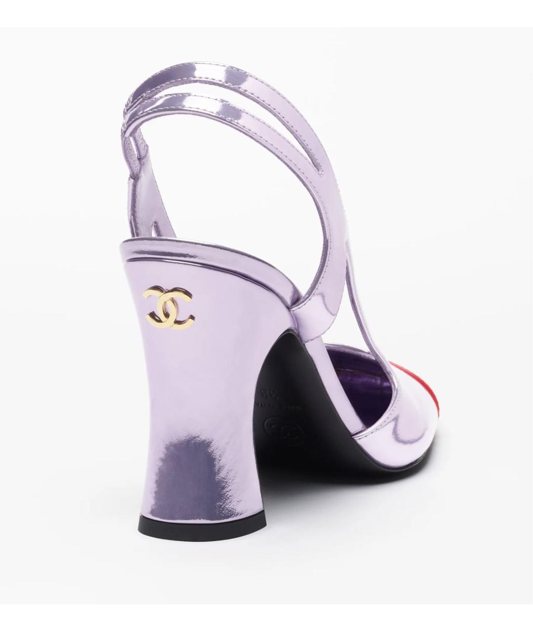 CHANEL Фиолетовые туфли из лакированной кожи, фото 3