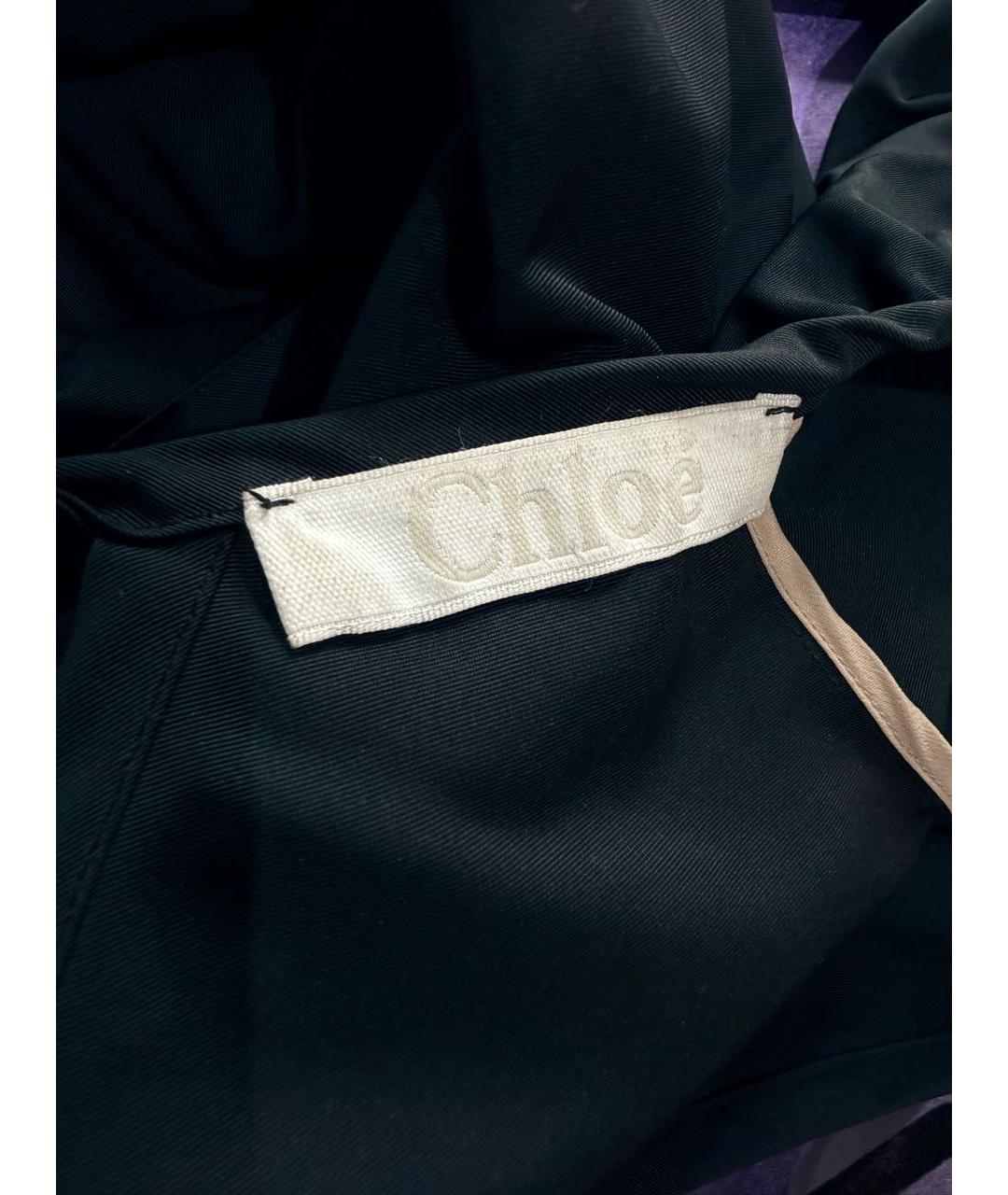CHLOE Черное ацетатное повседневное платье, фото 7