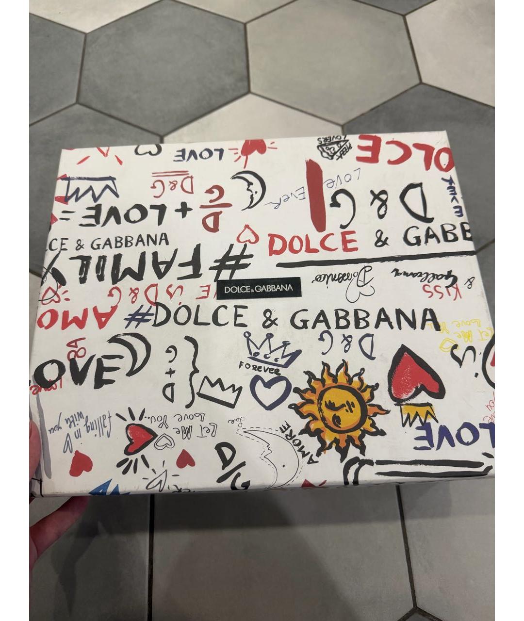 DOLCE&GABBANA Белые кожаные кеды, фото 5