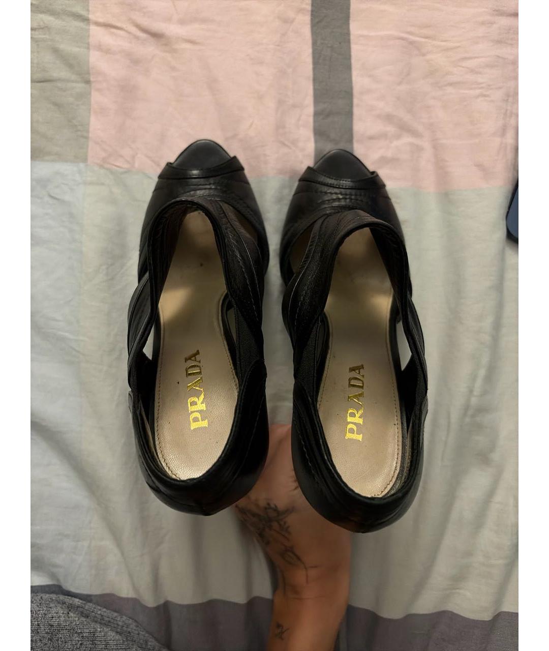 PRADA Черные кожаные туфли, фото 3