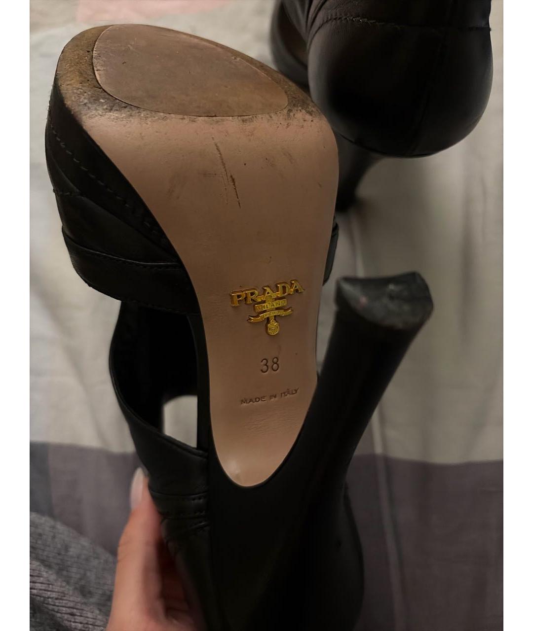 PRADA Черные кожаные туфли, фото 5