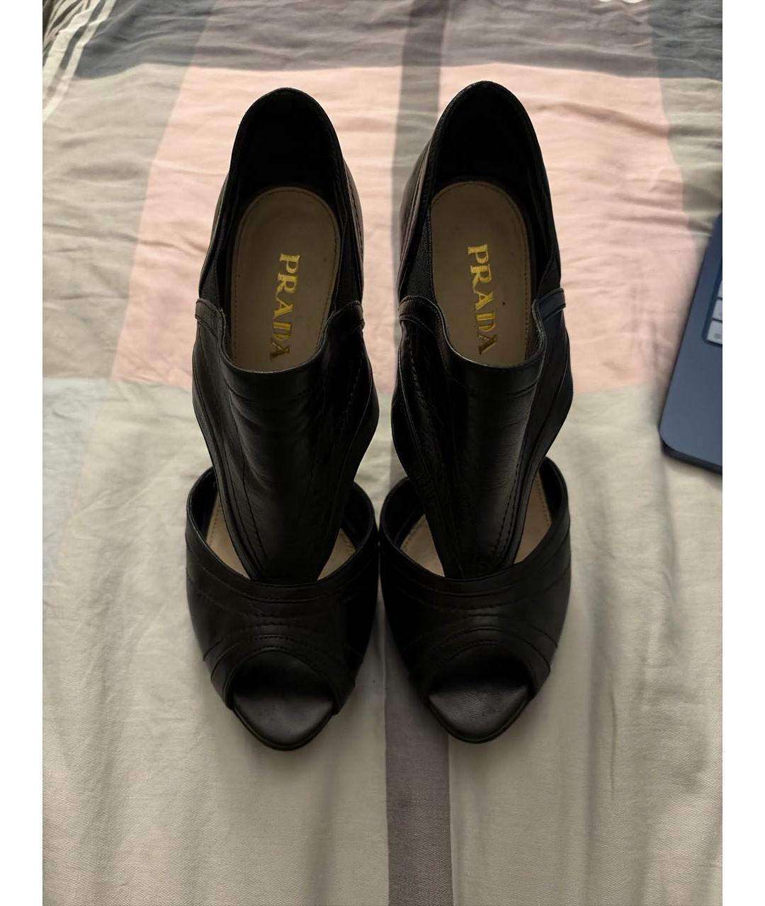 PRADA Черные кожаные туфли, фото 2