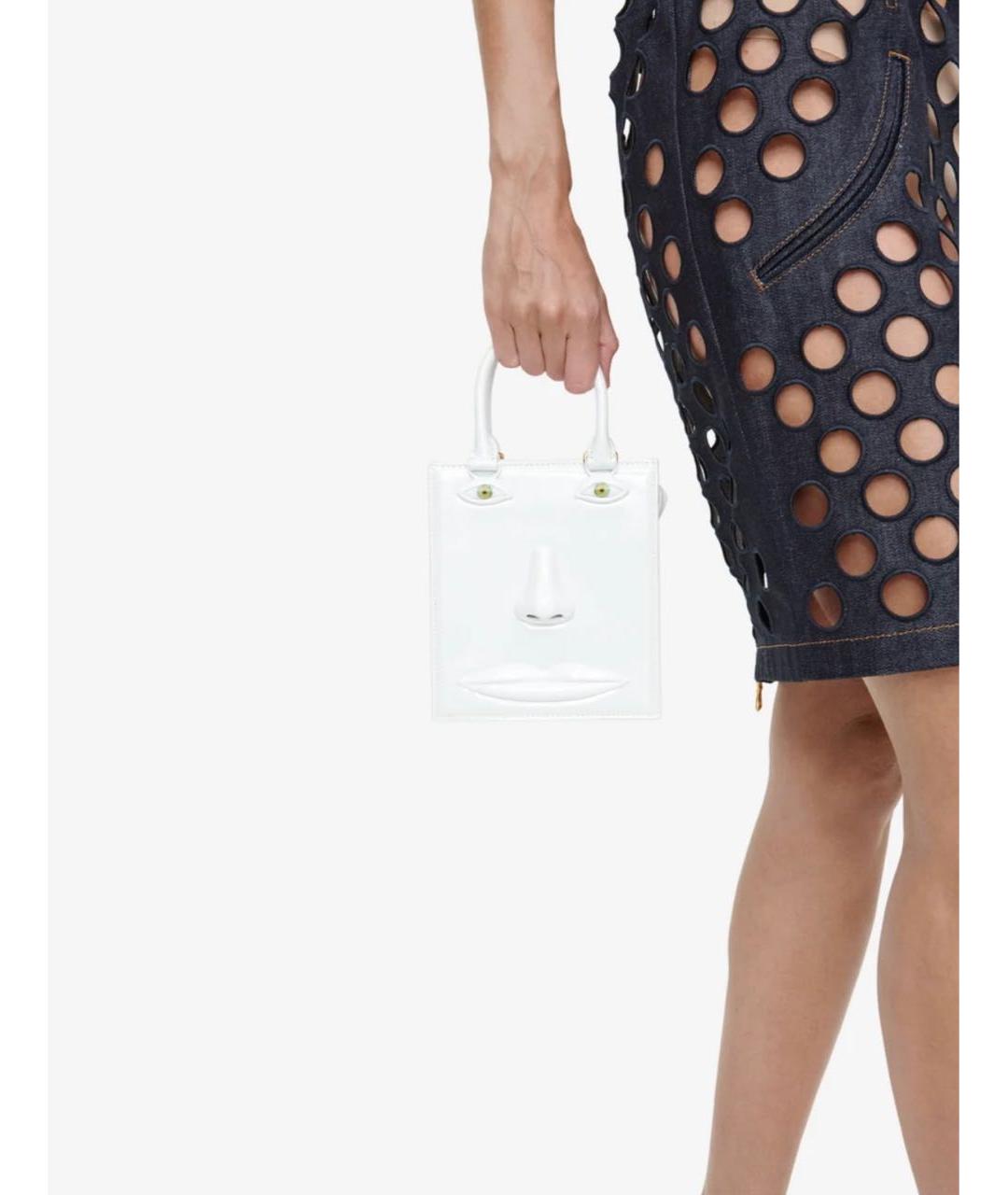 SCHIAPARELLI Белая кожаная сумка с короткими ручками, фото 2