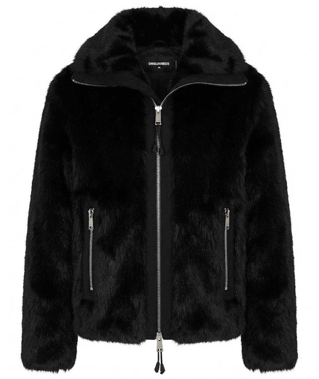 DSQUARED2 Черная полиэстеровая шуба, фото 1
