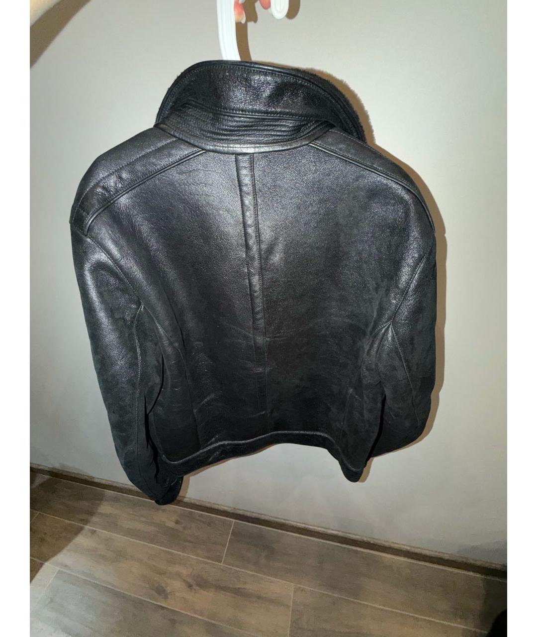 VERSACE Черная кожаная дубленка/шуба, фото 2