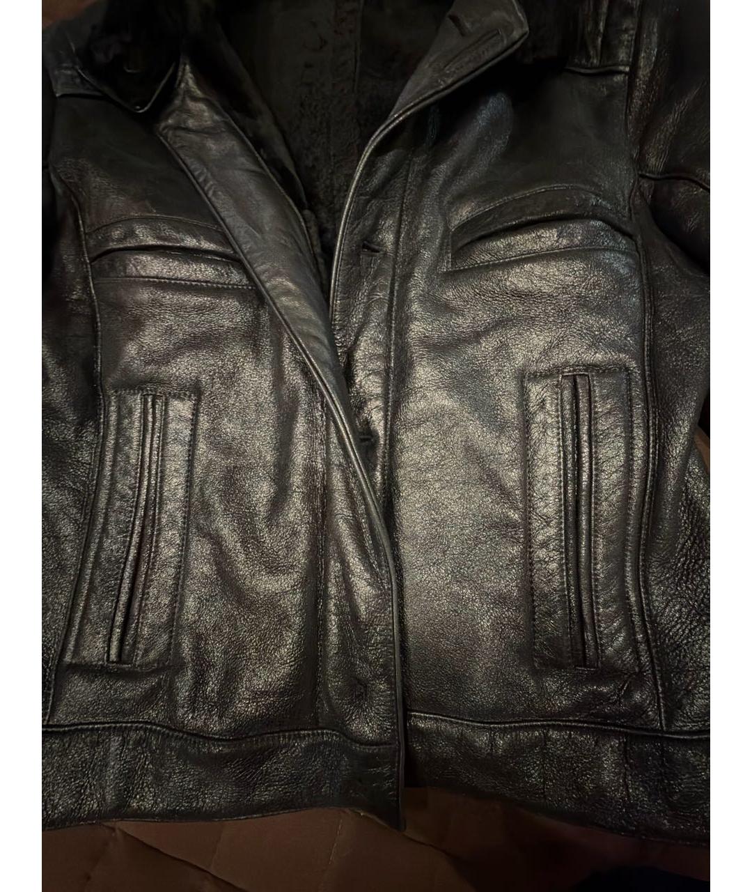 VERSACE Черная кожаная дубленка/шуба, фото 4