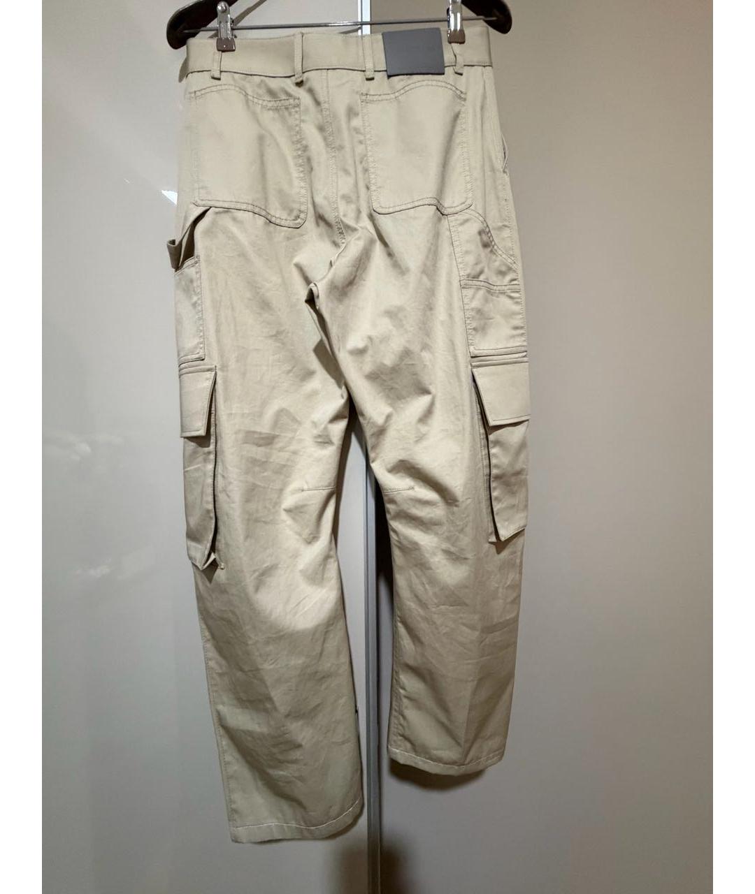 BALENCIAGA Бежевые хлопковые прямые брюки, фото 2