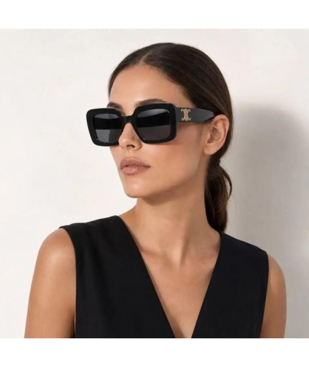 CELINE Черные пластиковые солнцезащитные очки, фото 2