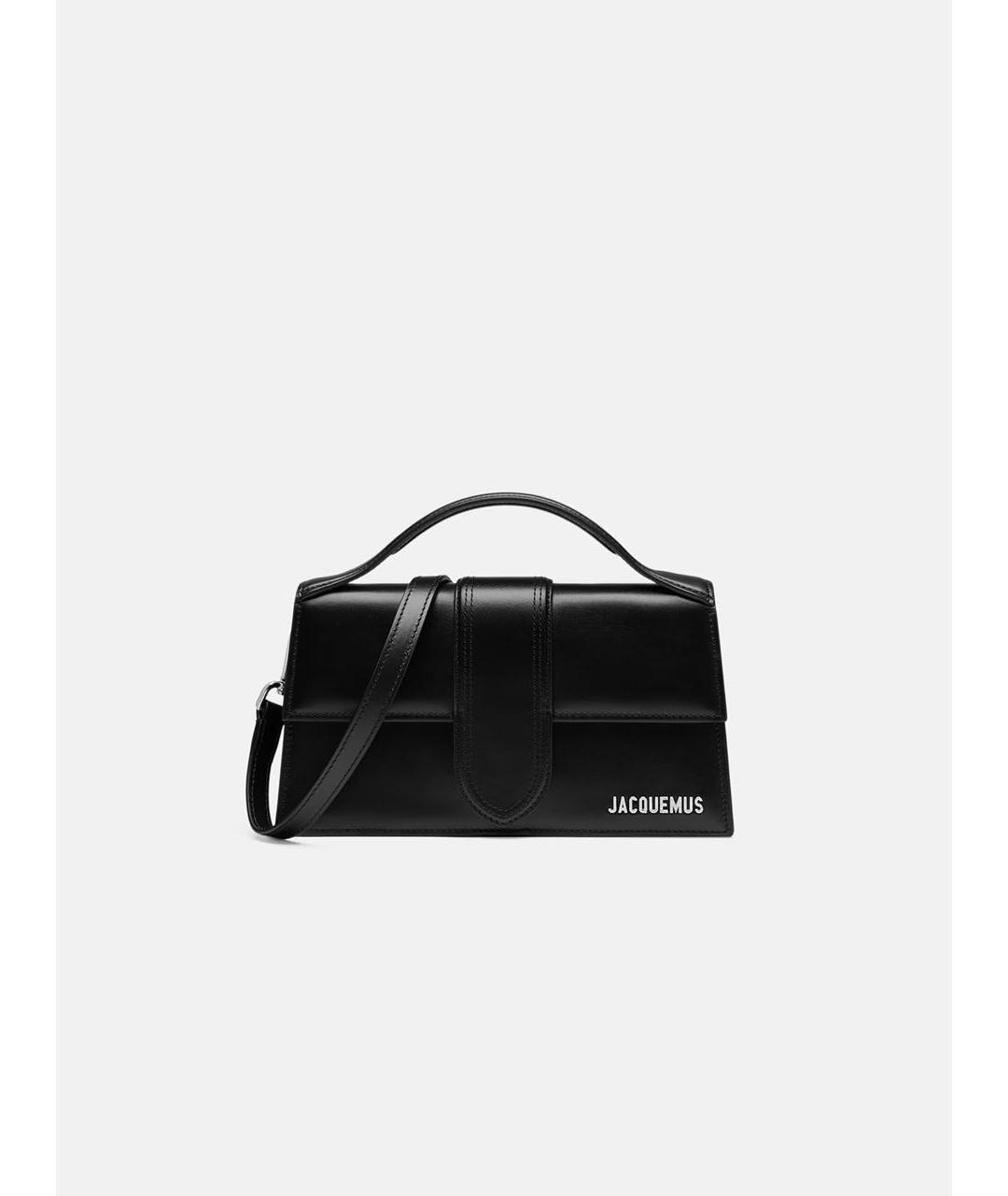 JACQUEMUS Черная кожаная сумка с короткими ручками, фото 6