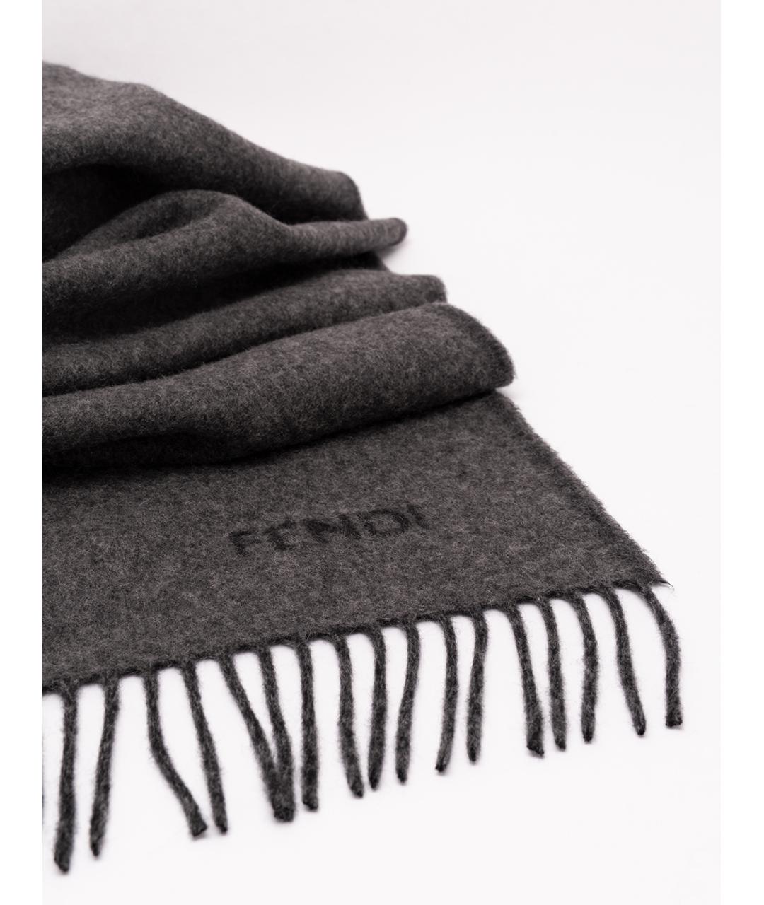 FENDI Серый кашемировый шарф, фото 3