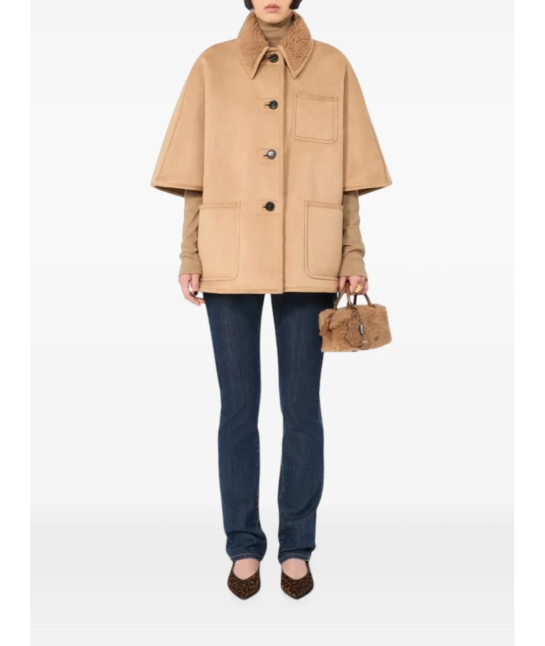 MAX MARA Бежевая шерстяная сумка через плечо, фото 7