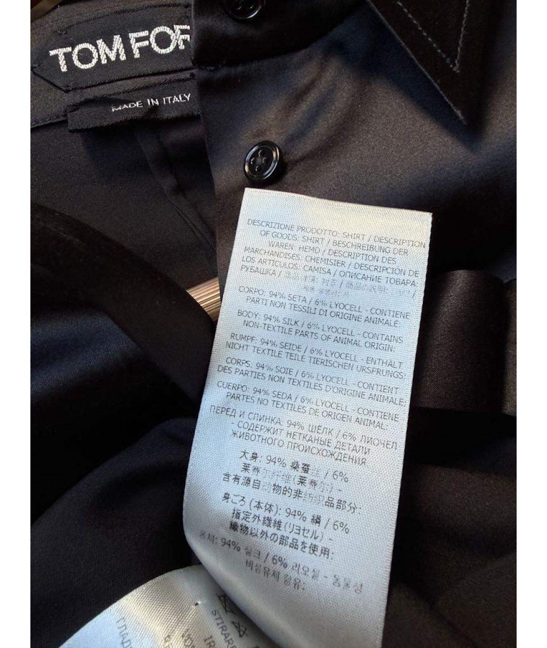 TOM FORD Черная шелковая рубашка, фото 7