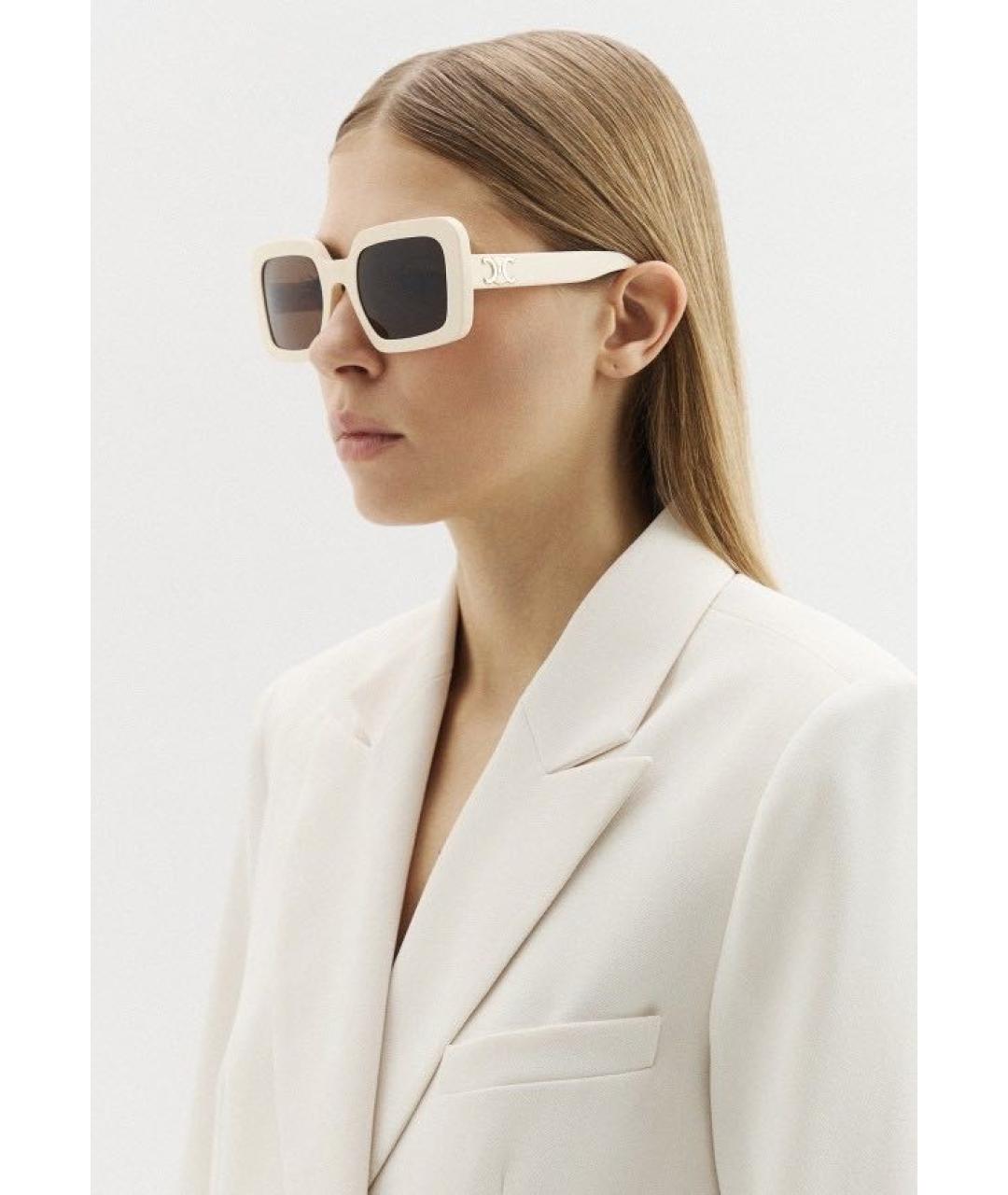 CELINE Белые пластиковые солнцезащитные очки, фото 6