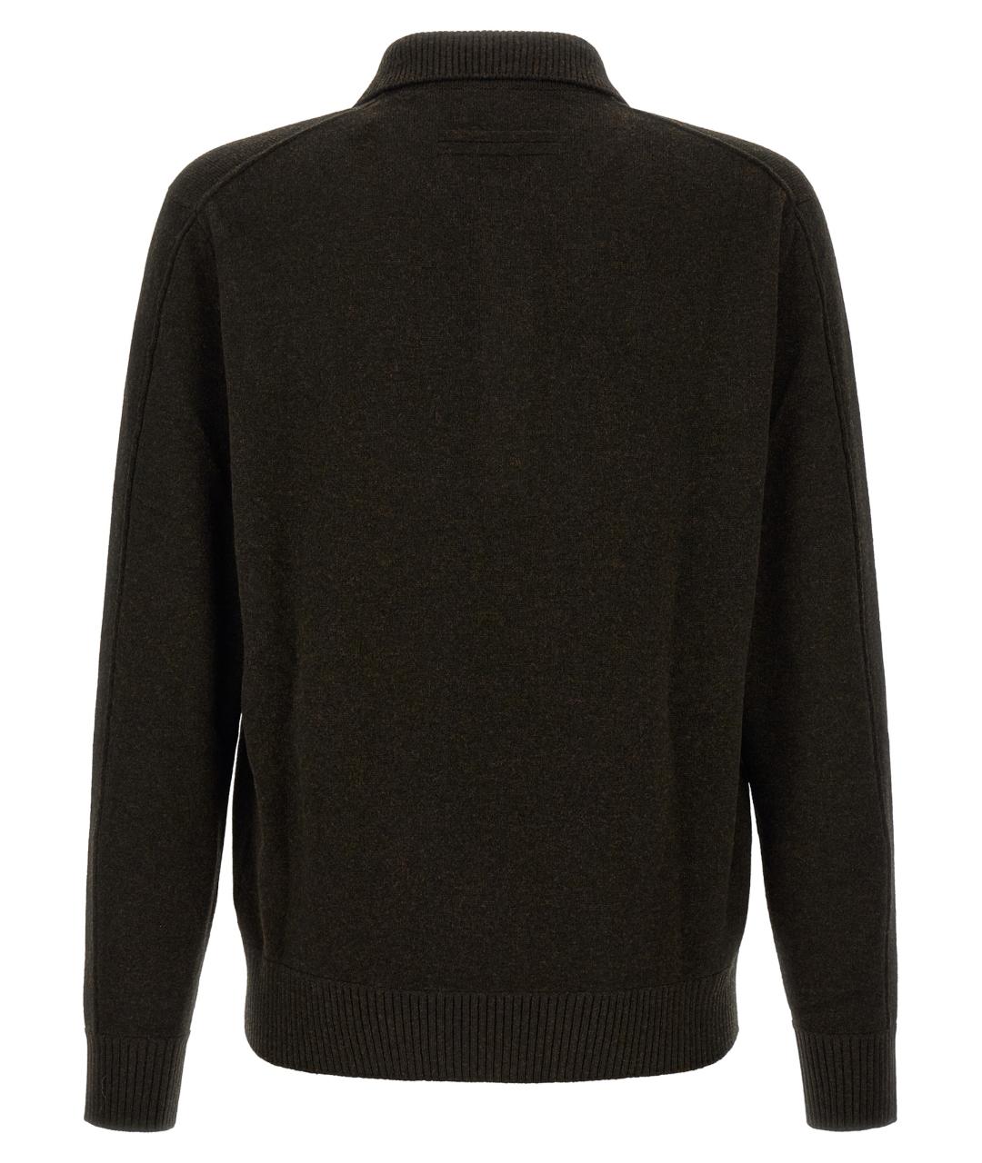 ZEGNA Коричневое шерстяное поло с длинным рукавом, фото 2