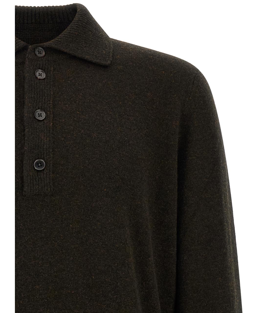 ZEGNA Коричневое шерстяное поло с длинным рукавом, фото 3