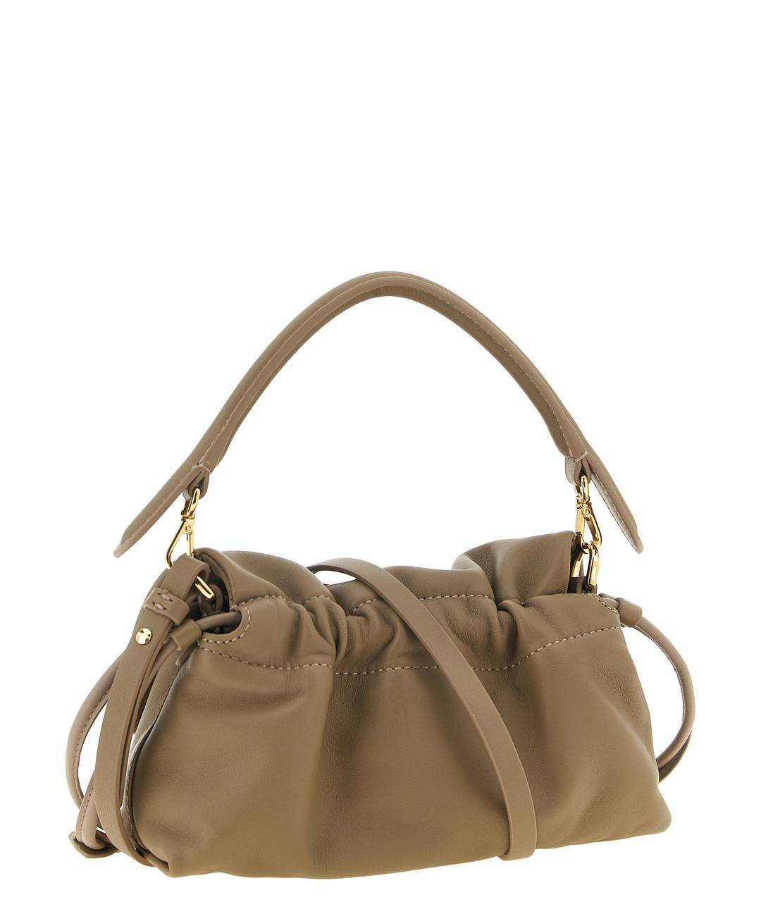 FENDI Бежевая кожаная сумка через плечо, фото 2