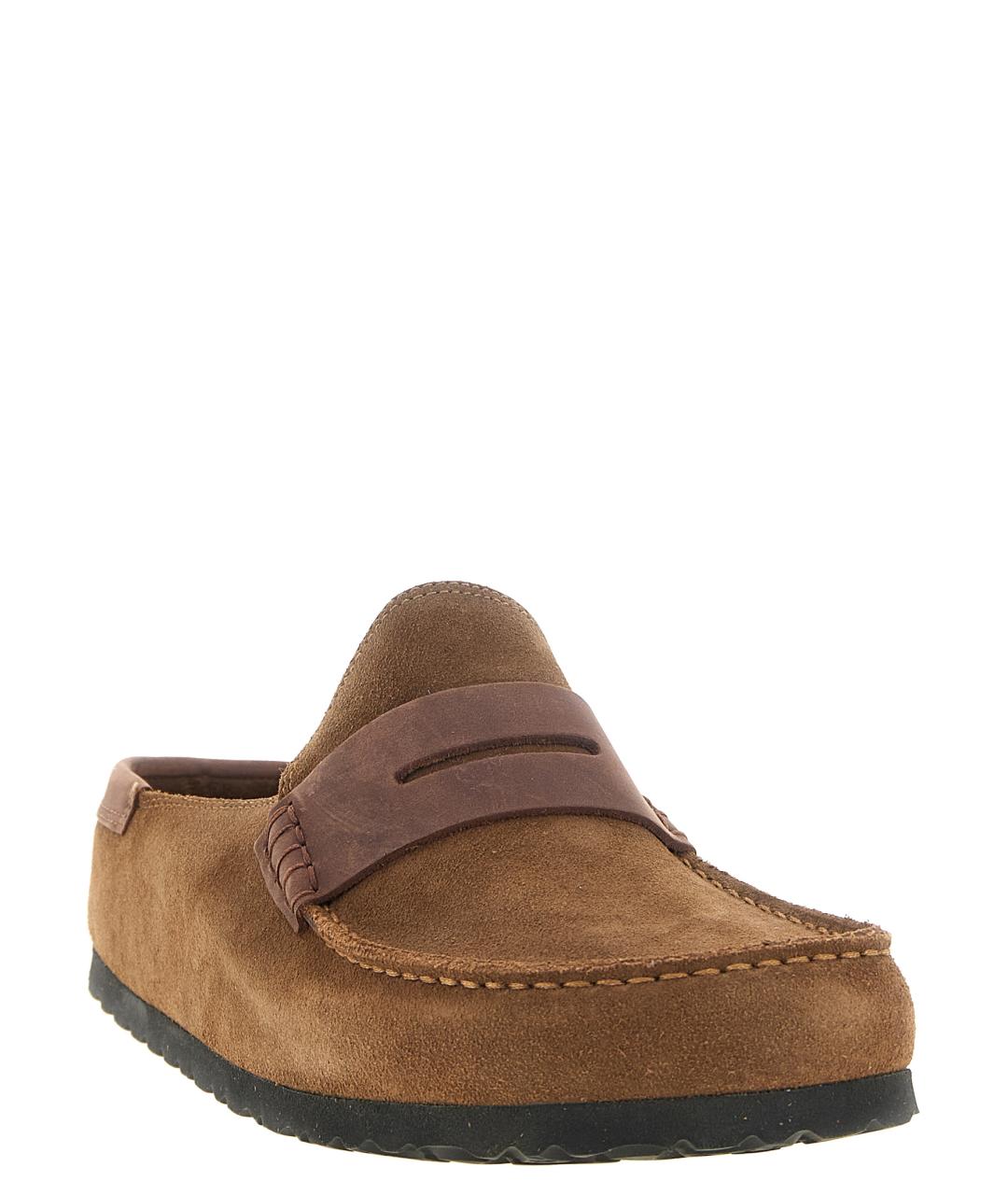 BIRKENSTOCK Коричневые замшевые шлепанцы, фото 2