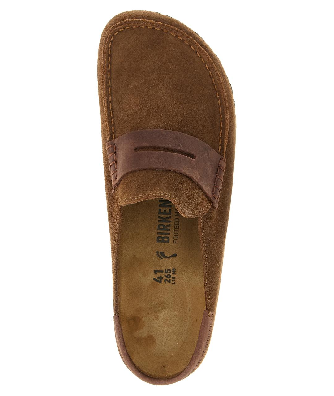 BIRKENSTOCK Коричневые замшевые шлепанцы, фото 4