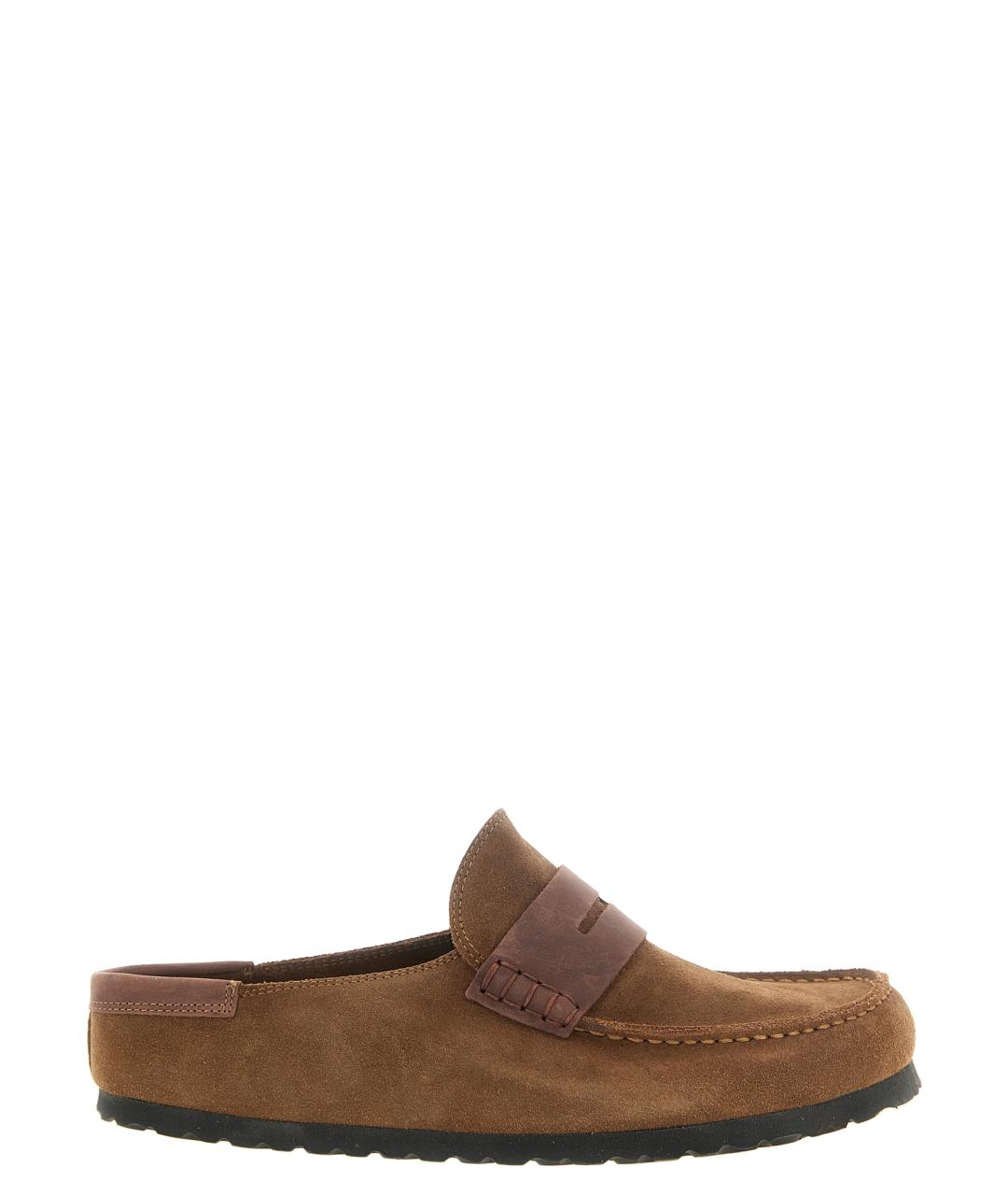 BIRKENSTOCK Коричневые замшевые шлепанцы, фото 1