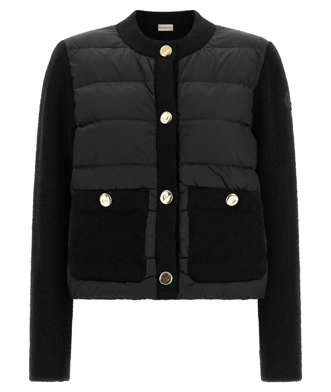 MONCLER Черный шерстяной кардиган, фото 1