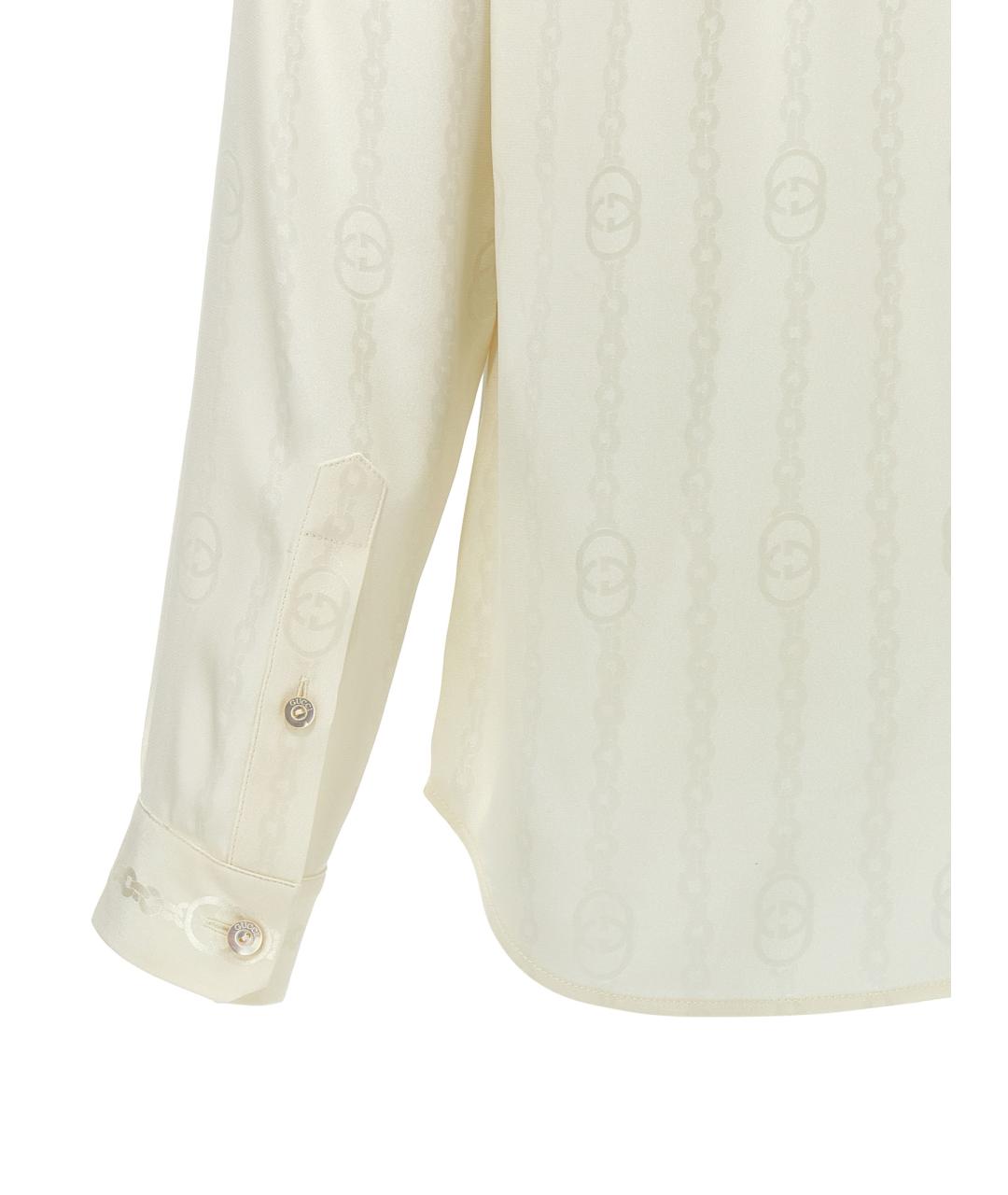 GUCCI Бежевая шелковая блузы, фото 4