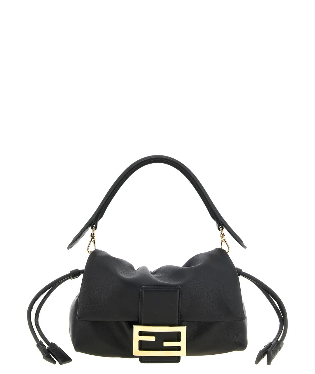 FENDI Черная кожаная сумка через плечо, фото 5