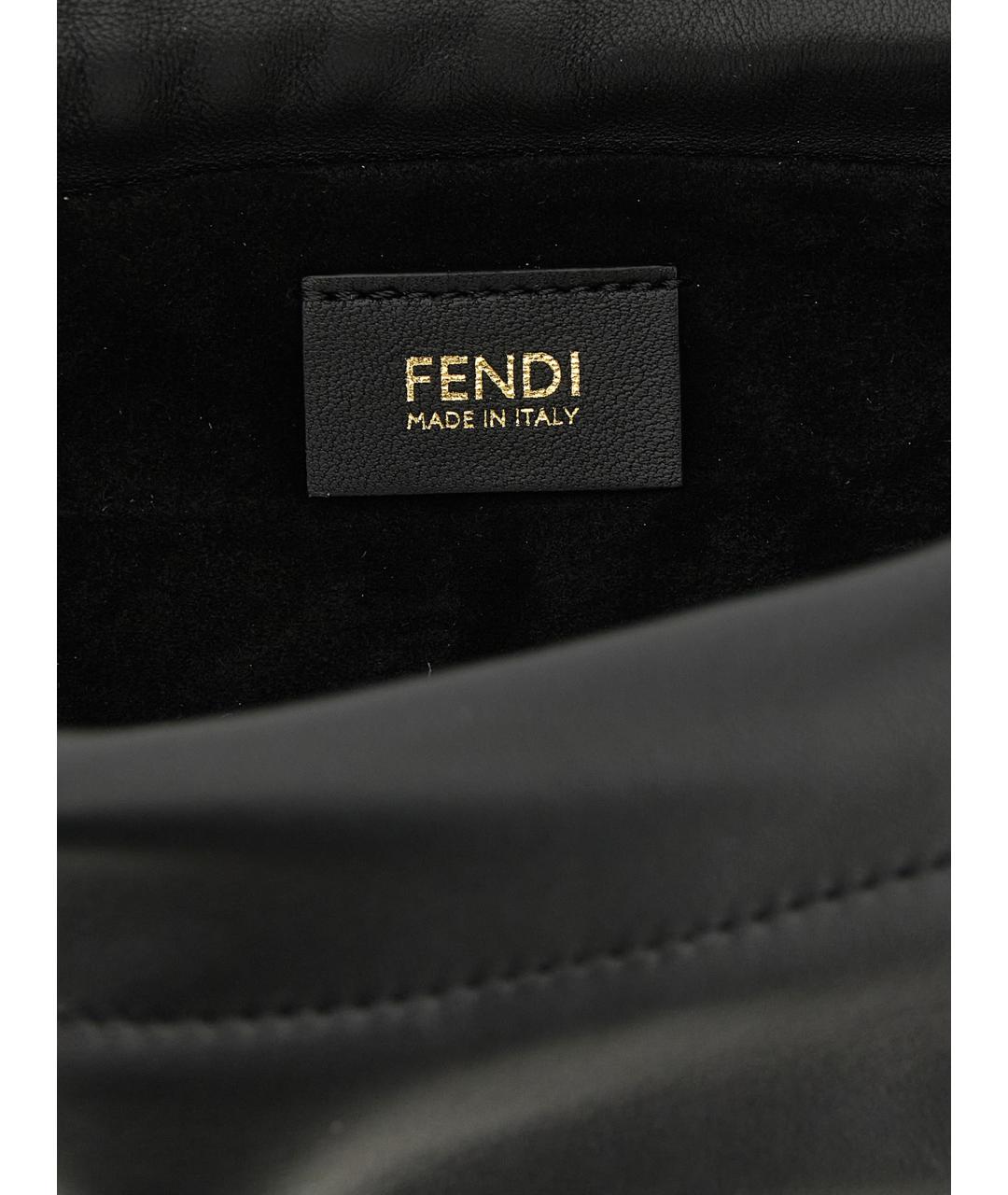 FENDI Черная кожаная сумка через плечо, фото 4