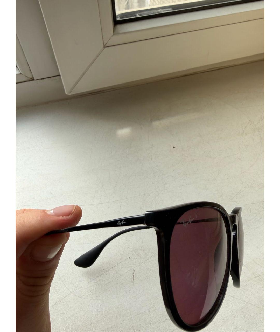 RAY BAN Черные пластиковые солнцезащитные очки, фото 3