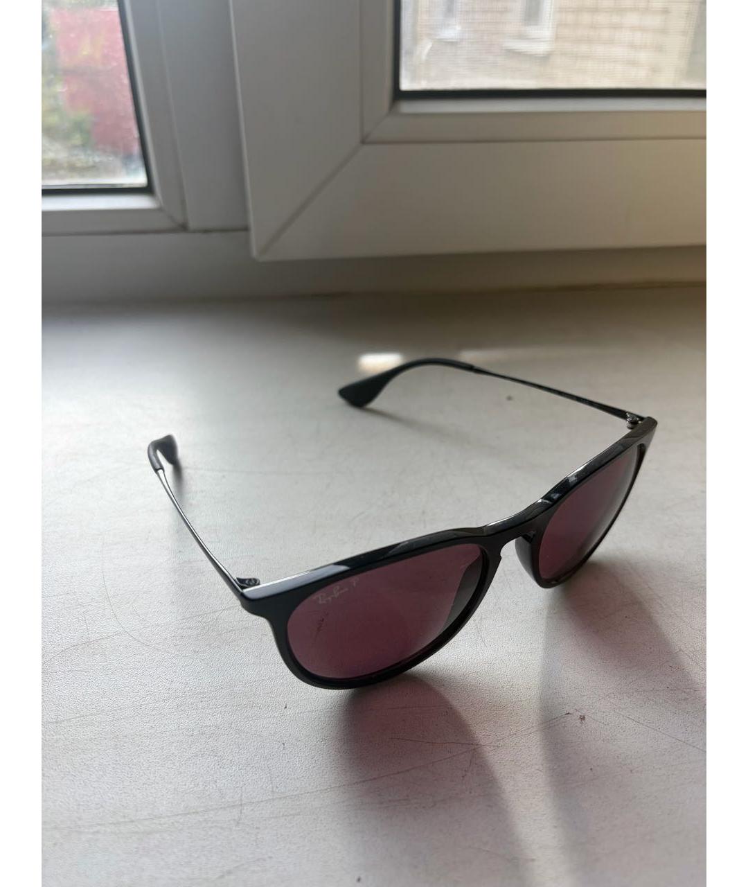 RAY BAN Черные пластиковые солнцезащитные очки, фото 2