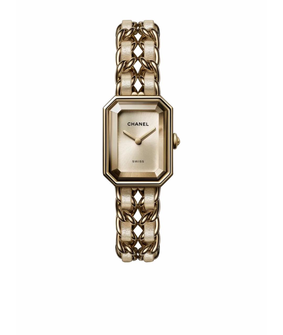 CHANEL Золотые кожаные часы, фото 6