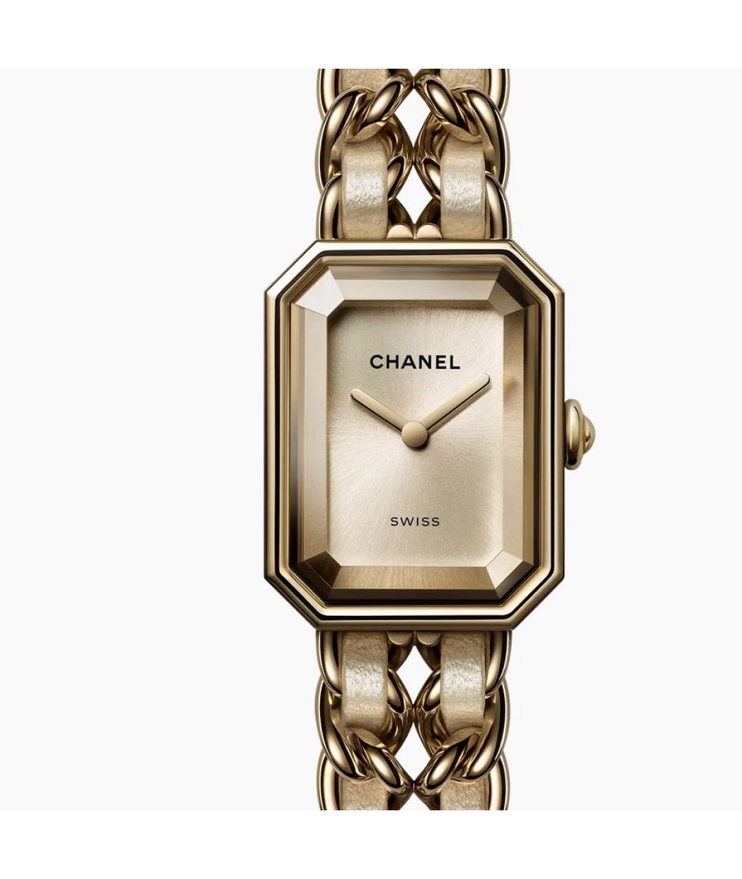 CHANEL Золотые кожаные часы, фото 2