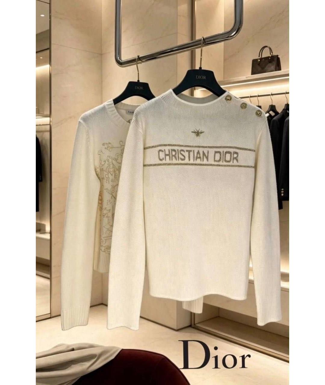 CHRISTIAN DIOR Белый кашемировый джемпер / свитер, фото 3